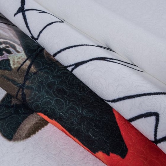 Mood Large Scale Orange Flower Fabric - Picture 3 of 4